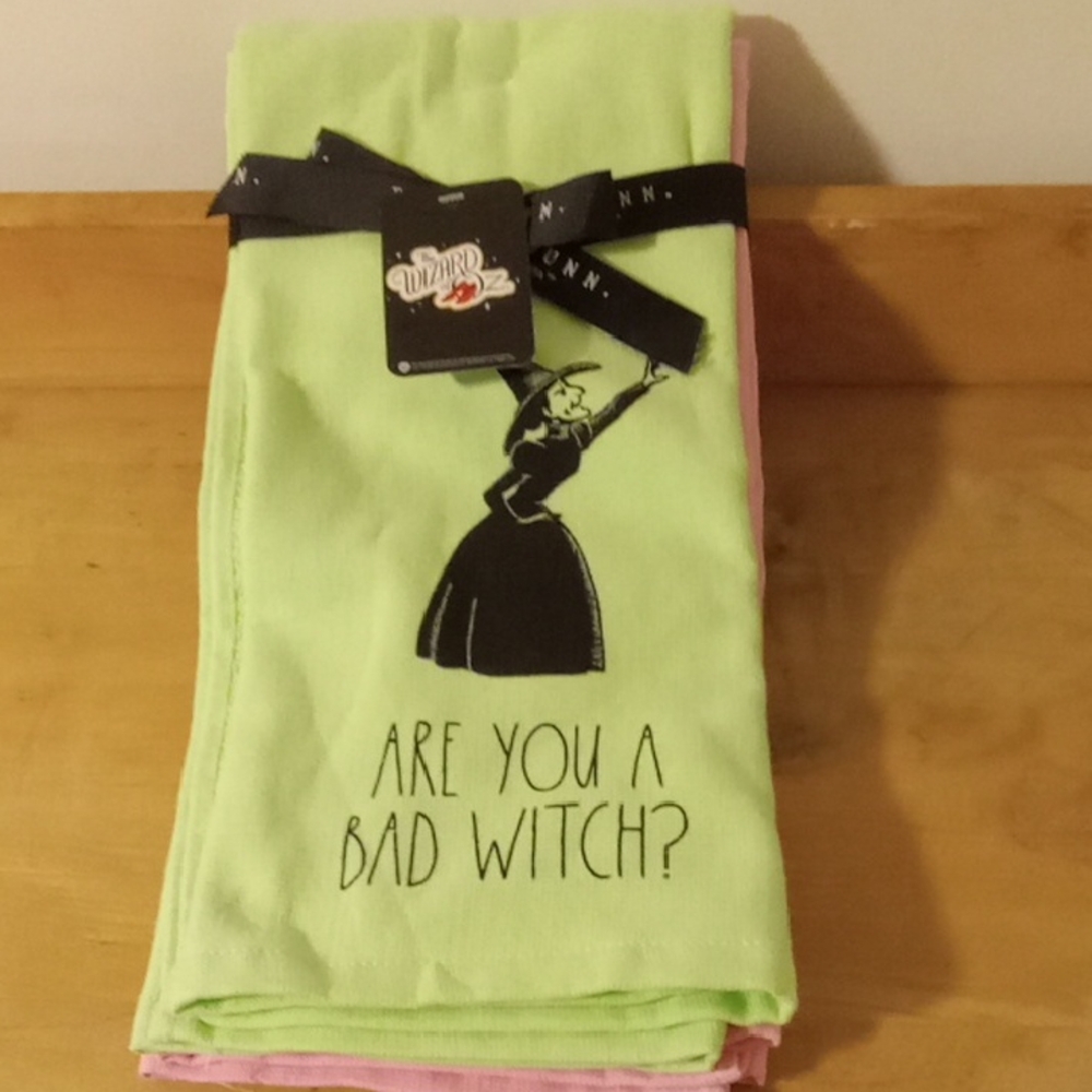 Wizard of Oz 'Are You a Bad Witch?' Green Kitchen Towel